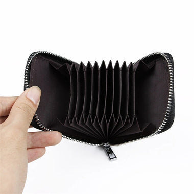 Business PU Leather ID Credit Card Holder Handbag Multi Card Leather Coin Purse Vertical Imitation Snake Texture Zipper Organ Bag
