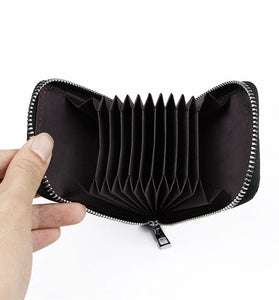 Business PU Leather ID Credit Card Holder Handbag Multi Card Leather Coin Purse Vertical Imitation Snake Texture Zipper Organ Bag