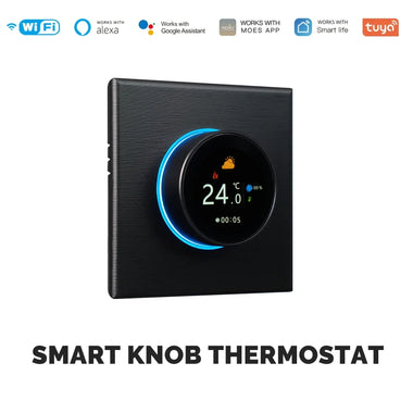 MoesHouse Smart WiFi Smart Home Heating Knob Thermostat with Digital Display Temperature Controller for Water/Electric/Gas Boiler Heating Voice Control Works with Alexa Google Home