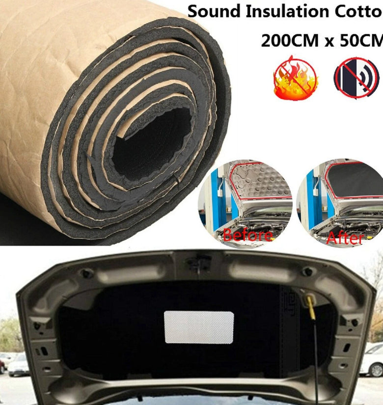 200X50cm Car Heat Sound Insulation Foam Adhesive Sound Absorbing Soundproof Cotton 5mm-30mm Thickness