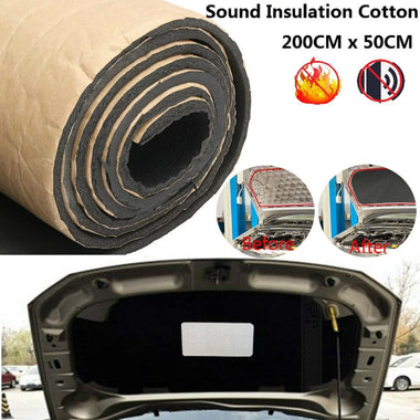 200X50cm Car Heat Sound Insulation Foam Adhesive Sound Absorbing Soundproof Cotton 5mm-30mm Thickness
