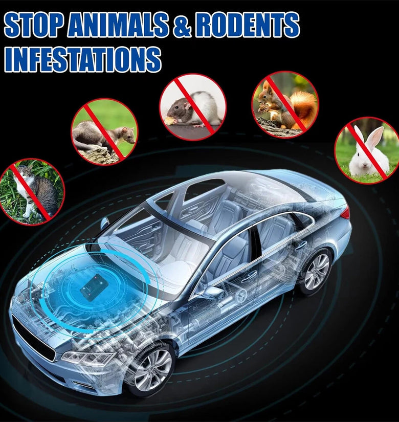 Intelligent Variable Frequency Ultrasonic Repeller 5V 12V-24V Pest Control Device LED Alarm Dual Modes Car Indoor Use
