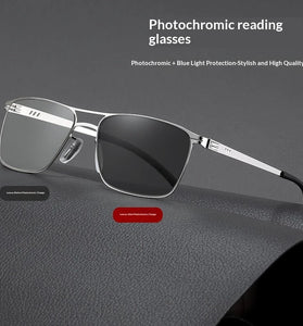 Retro Photochromic Reading Glasses Anti-blue Light HD Lightweight Business Casual Presbyopia Glasses for Men Women
