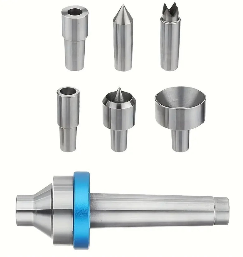 RED ARROW High-Precision MT2 Woodworking Live Center with 6 Interchangeable Points for Woodturning and Wood Lathes