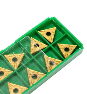 10PCS TNMG160404 Carbide Inserts Gold Blade High Strength Durable Wear Resistant for Finishing Semi-Finishing Cast Iron General Steel Machining