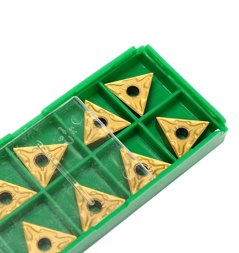 10PCS TNMG160404 Carbide Inserts Gold Blade High Strength Durable Wear Resistant for Finishing Semi-Finishing Cast Iron General Steel Machining