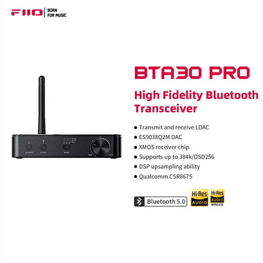 FiiO BTA30 Pro HiFi bluetooth Transceiver Receiver LDAC AptXs HD 384kHz 32bit DSD256 RX TX DAC 30M Range Transmitter Receiver Audio Adapter for PC TV Speaker Headphone