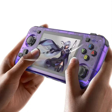 R36H 64GB Retro Handheld Game Console 3.5 Inch IPS Screen RK3326 Quad-Core 3000mAh Battery Built-in 20000+ Games Dual Joysticks Linux System 10+ Emulators Support Portable Classic Gaming Console