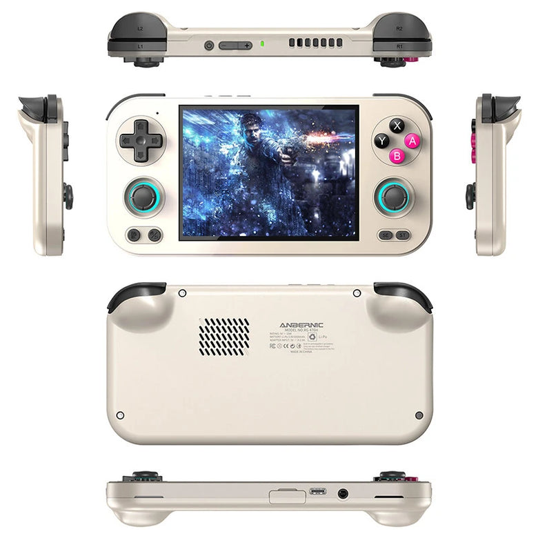 [128G]ANBERNIC RG476H Handheld Game Console Android 13 8GB+128GB 4000+ Games 4.7 Inch Display Unisoc T820 WiFi6 3D Hall Joystick and Triggers RGB Lighting Video Game Player Console