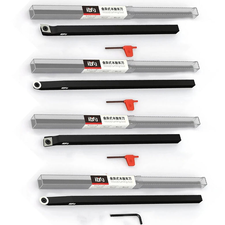 GANWEI Lathe Turning Tool Disposable Blanking Blade Carbide Inserts High Hardness Blades with Wrenches Hand Held Woodworking