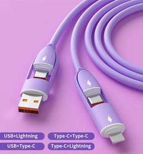 PD100W USB-A/USB-C to iP/USB-C Cable Fast Charging Data Transmission Pure Copper Core Line 1M/1.5M Long for iPhone 16 16 Pro 15 14 13 Pro Max for Xiaomi 15pro for Samsung Galaxy Z Flip6 for Oppo Reno 13