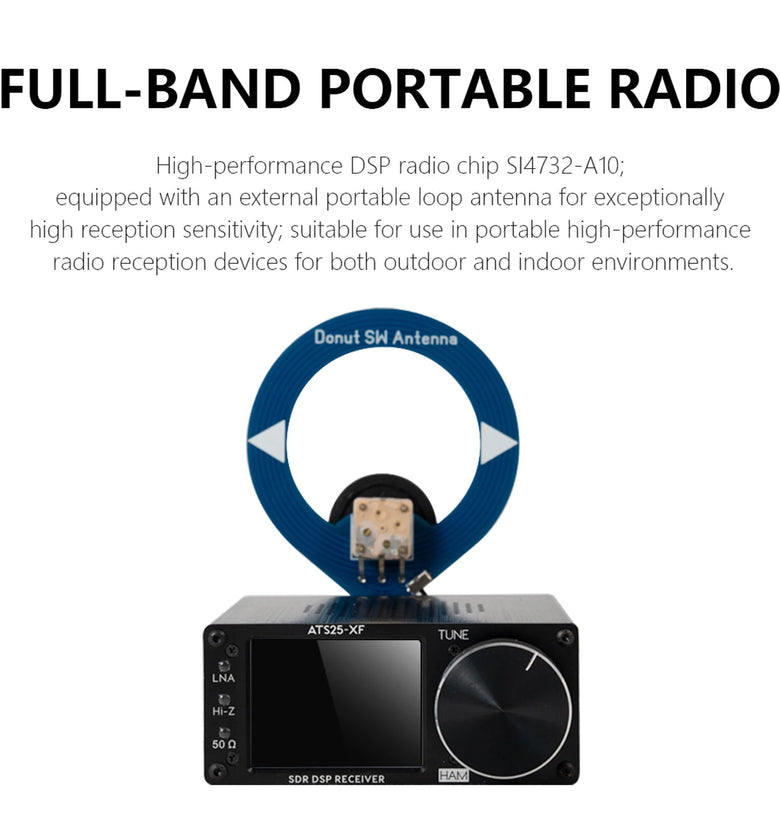 ATS25-XF DSP Full Band Radio Receiver 2.8 Inch LCD Touch Screen WiFi High Sensitivity Antenna FM AM SW MW CB