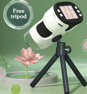 Handheld Portable Digital Microscope with Tripod 1000X Magnification HD Digital Microscope with 32G Memory Card for Kids STEM Educational Toy