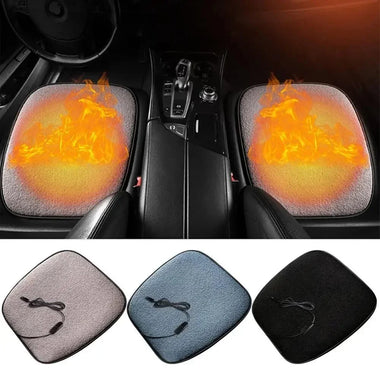 Winter Plush Car Seat Pad Winter Heating Car Seat Cover Heated Cushion 5V 12W Wool Heating Warmer Car Heated Seat Cushion Electric Heating Pad