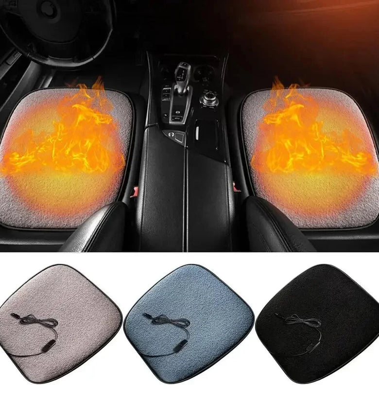 Winter Plush Car Seat Pad Winter Heating Car Seat Cover Heated Cushion 5V 12W Wool Heating Warmer Car Heated Seat Cushion Electric Heating Pad