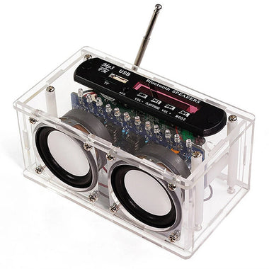 3Pcs DIY bluetooth Speaker Kit with FM Radio 87.5-108MHZ DIY Soldering Project Practice Electronic Kit Solder Assembly Support U Disk TF Card AUX