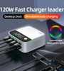 [GaN Tech]Bakeey WLX-M8 120W 8-Port USB PD Charger 4USB-A+4USB-C PD3.0/2.0 PPS QC3.0/2.0 SCP FCP AFC Apple2.4 BC1.2 Fast Charging RGB Desktop Charging Station EU Plug US Plug for iPhone 16 16 Pro 15 14 13 Pro Max for Huawei Mate XT for Xiaomi 15pro