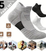 5 Pairs Men's Sports Socks, Towel Basketball Socks, Wicking Sweat Breathable Running Cycling Socks, High Elastic Outdoor Activities Ankle Socks