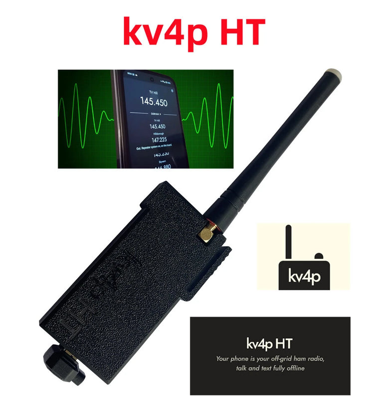 KV4P HT VHF Amateur Radio Module USB C Transceiver Ham Radio Support Voice APRS Text Messaging Off Grid SMA Antenna Portable