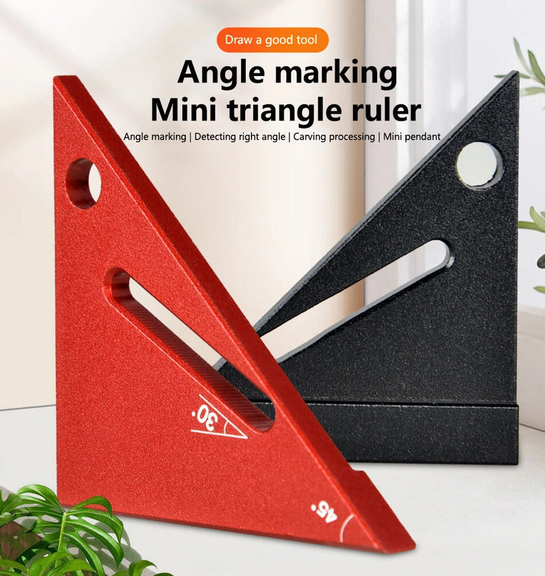 Mini Aluminum Alloy Woodworking Triangle Ruler Compact Mini Right Angle Measuring Tool Metal Angle Ruler In Inches
