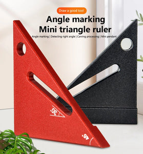 Mini Aluminum Alloy Woodworking Triangle Ruler Compact Mini Right Angle Measuring Tool Metal Angle Ruler In Inches