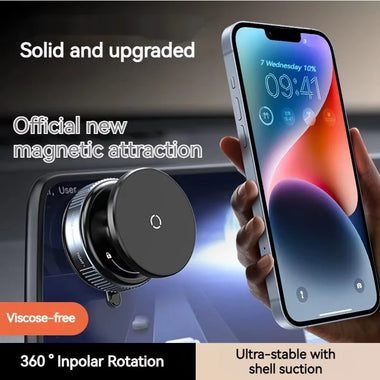 K009 Vacuum Magnetic Car Phone Holder Strong N52 Magnets 18N Force Mechanical Suction Cup Stable Three-Axis Design High Load 7kg Universal for Car Dashboard Glass Panel