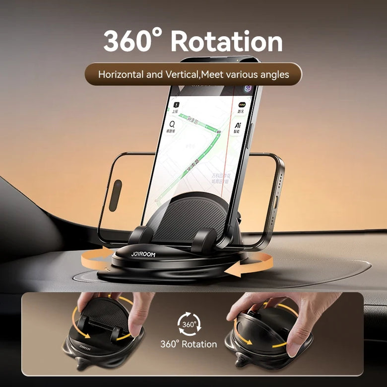 Joyroom Dashboard Universal Car Phone Holder 360 Rotating One-handed Operation Navigation Phone Holder Triple Anti Slip