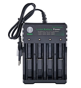 BMAX 4 Slot 18650/14500/16650/16340 Li-ion Battery Charger EU Plug AC Plug Portable Charger