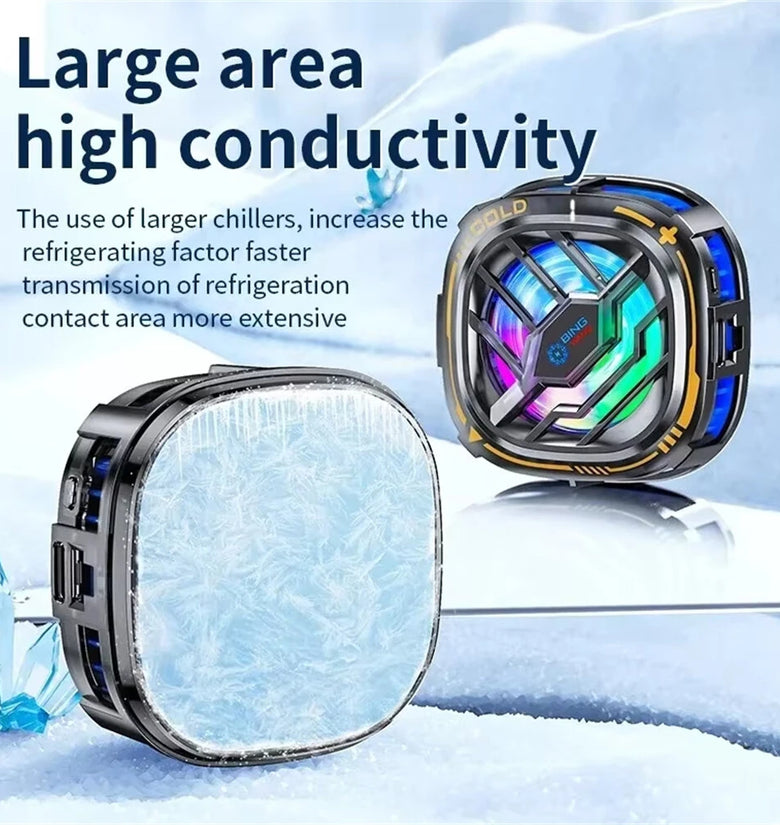 2-in-1 Magnetic Mobile Radiator Cooling Fan for iPhone Tablet Galaxy Huawei Mobile Phone Tablet Computer General Game Cooling
