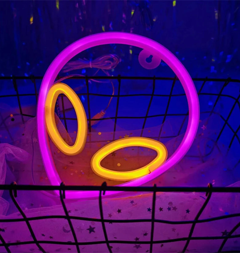 LED Halloween Neon Signs Atmosphere Lamp IP42 Waterproof 22x19.5cm Blue Pink Yellow Decor for Home Office Shop