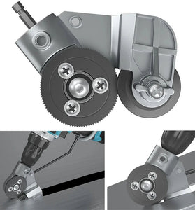 Titanium Steel Electric Drill Plate Cutter 3.94x3.94x1.18 Portable Metal Sheet Cutting Attachment for Iron Steel Alloy Plastic