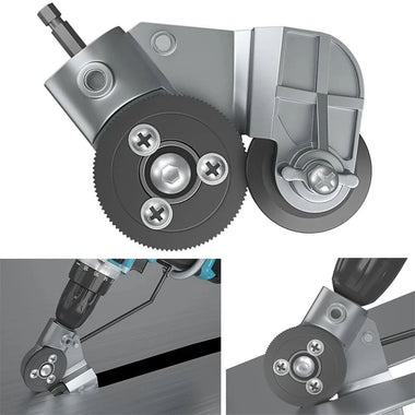 Titanium Steel Electric Drill Plate Cutter 3.94x3.94x1.18 Portable Metal Sheet Cutting Attachment for Iron Steel Alloy Plastic