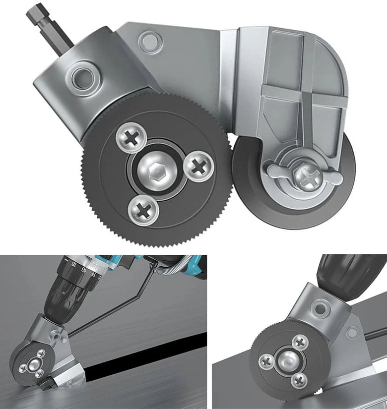 Titanium Steel Electric Drill Plate Cutter 3.94x3.94x1.18 Portable Metal Sheet Cutting Attachment for Iron Steel Alloy Plastic
