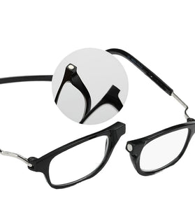 2pcs Magnetic Neck Mounted Lightweight Reading Glasses Adjustable Temples Anti-Fall Anti-drop Presbyopic Eyeglasses