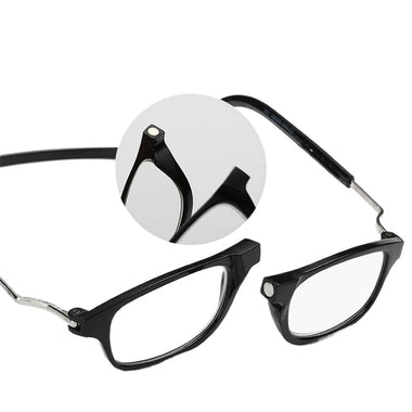 2pcs Magnetic Neck Mounted Lightweight Reading Glasses Adjustable Temples Anti-Fall Anti-drop Presbyopic Eyeglasses