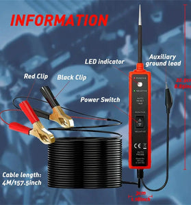 Power Probe Tester Circuit 6-24V DC Test Light Short Circuit Automotive Component Electrical Polarity Identify Continuity Tester , Overload Protection