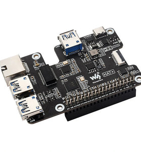 Raspberry Pi 5 PCIe to Gigabit Ethernet and USB 3.2 Gen1 HAT 3xUSB 3.2 Gen1 Gigabit Ethernet Pi5 PCIe HAT Expansion Board Plug and Play