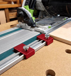 Guide Rail Adjustable Lockable Stop Compatible with Track Saws Jigsaws Miter Saws Planers Precision Cutting Tool