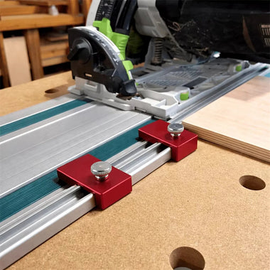 Guide Rail Adjustable Lockable Stop Compatible with Track Saws Jigsaws Miter Saws Planers Precision Cutting Tool