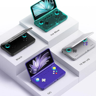 AMPOWN Retroid Pocket Flip2 8+128GB 5.5-inch AMOLED Display Handheld Gaming Console SD865 500Nits 1080p Android 13 WiFi 6 Hall Effect Joysticks Portable Folding Retro Game Console for PSP PS2 Emulation