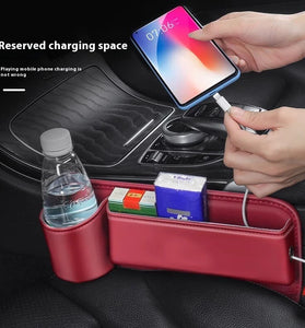 Car Seat Gap Filler Organizer with Cup Holder  Storage Box Pocket Universal Car Interior Decoration Storage Artifact With Water Cup Storage Box