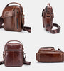 BULLCAPTAIN Genuine Leather Business Messenger Bag Retro Mini Vintage Shoulder Bag Crossbody Bag for Men Multi-functional Leather Mobile Phone Bags