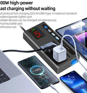 Car Power Inverter with Type-C Charger Car Inverter Charger Type-C Mobile Phone Fast Charging 12V 24V To 110V 220V Power Converter