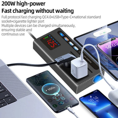 Car Power Inverter with Type-C Charger Car Inverter Charger Type-C Mobile Phone Fast Charging 12V 24V To 110V 220V Power Converter