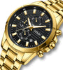 CRRJU Fashion Waterproof Luminous Men Watch Business Casual Multifunctional Chronograph Date Quartz Wristwatch