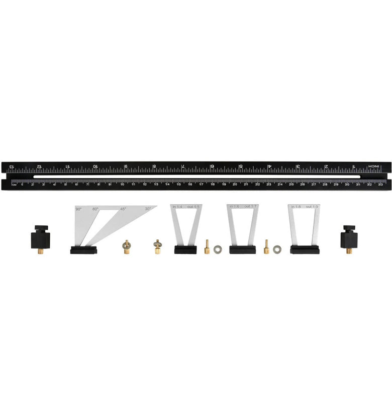 Onkel.J 28pcs Dovetail Tenon Marking Ruler Adjustable Tail Joint Marking Gauge Stable Template Support For Carpentry Marking