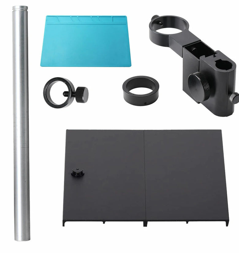 Aluminum Alloy Adjustable Focusing Bracket Stand for HDMI USB Digital Microscope Camera with 40mm and 50mm Adapter High Temperature Resistant Pad for Precision Inspections
