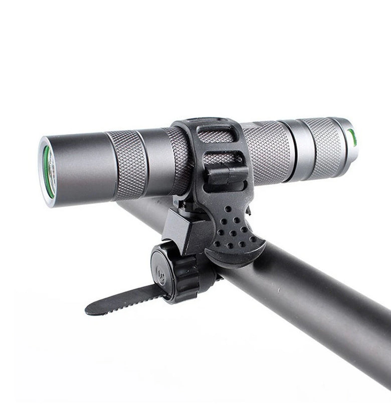 Bicycle Handlebar Light Bracket 360 Degree Rotatable Bike Lamp Holder LED Flashlight Plastic Clip Bike Light Mount Bracket