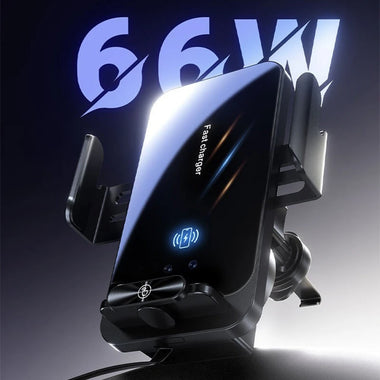 SD06 66W Fast Magnetic Wireless Car Charger Holder Built-in 70cm Retractable Cable 15W Wireless Charging Infrared Sensor Auto Open and Close Car Air Vent Mount Bracket for Smartphone for iPhone 16 Pro Max 15 Pro 14 13 for Huawei Pura X for Xiaomi 15 Ultra