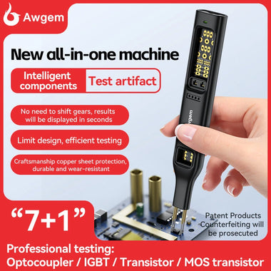Awgem TO2P Multifunctional Optocoupler Tester Rechargeable Type-C 180mAh 48H Supports Optocoupler IGBT Thyristor NPN PNP NMOS PMOS 431